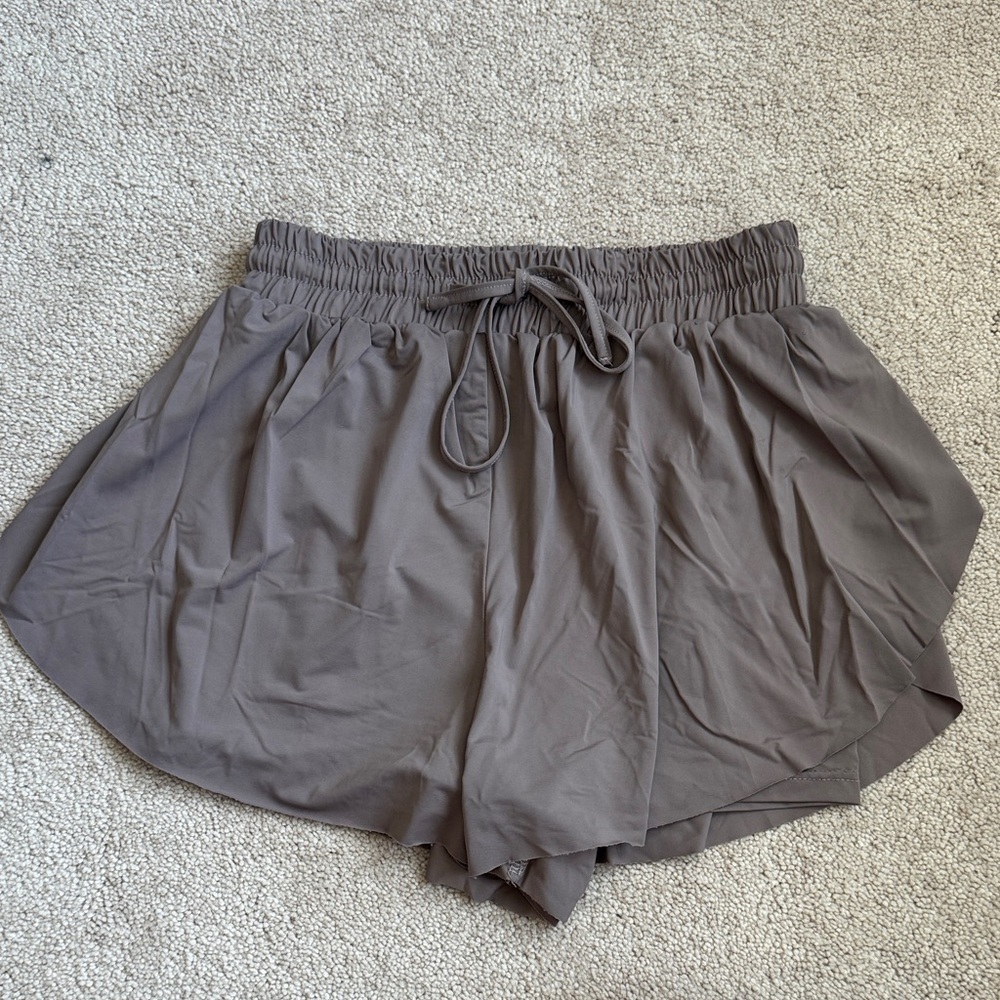 Women’s Casual Elastic Waist Drawstring Shorts - Gray